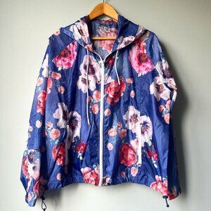 American Eagle Outfitters windbreaker blue with floral pattern & zipped …